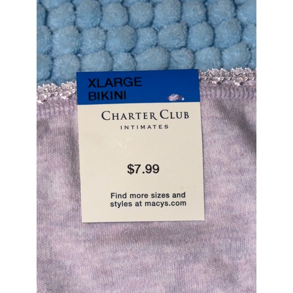 Charter Club Intimates Bikini Panties Lavender Lace Trim New, Size XL, NWT - Picture 3 of 6
